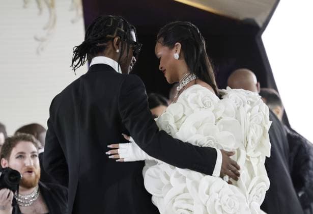 A$AP Rocky and Rihanna arrive on the red carpet for The Met Gala at The Metropolitan Museum of Art celebrating the opening of Karl Lagerfeld: A Line of Beauty in New York City on Monday, May 1, 2023.  NYP20230501102 JOHNxANGELILLO