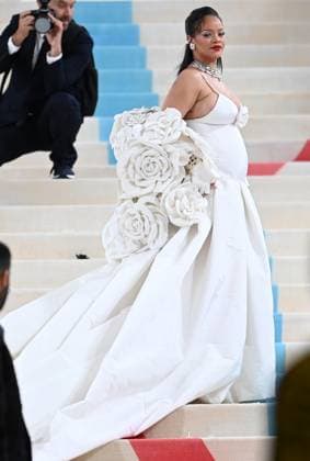 May 1, 2023, New York, New York, USA: The Metropolitan MuseumÃ¢â‚¬â ¢s annual Met Gala honoring Karl Lagerfeld brings out crowds on the carpet as well as in the street. Here Rihanna is the last arrive on the carpet with ASAP Rocky. (Photo Andrea RENAULT Zuma Press) New York USA - ZUMAg115 20230501_zaf_g115_015 Copyright: xAndreaxRenaultx