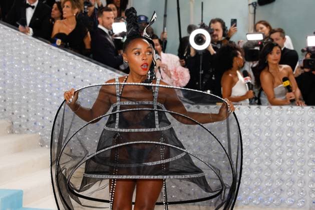 Janelle Monae arrives on the red carpet for The Met Gala at The Metropolitan Museum of Art celebrating the opening of Karl Lagerfeld: A Line of Beauty in New York City on Monday, May 1, 2023.  NYP202305012552 JOHNxANGELILLO
