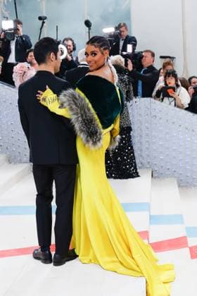 Ariana DeBose arrives on the red carpet for The Met Gala at The Metropolitan Museum of Art celebrating the opening of Karl Lagerfeld: A Line of Beauty in New York City on Monday, May 1, 2023.  NYP2023050190012 JOHNxANGELILLO