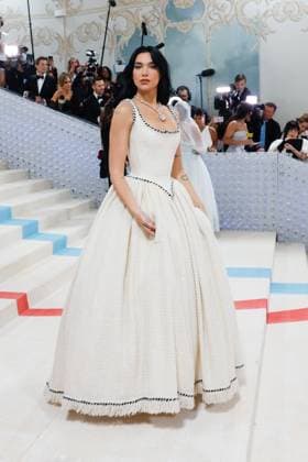 Dua Lipa arrives on the red carpet for The Met Gala at The Metropolitan Museum of Art celebrating the opening of Karl Lagerfeld: A Line of Beauty in New York City on Monday, May 1, 2023.  NYP2023050190031 JOHNxANGELILLO