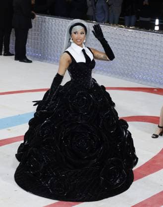Cardi B arrives on the red carpet for The Met Gala at The Metropolitan Museum of Art celebrating the opening of Karl Lagerfeld: A Line of Beauty in New York City on Monday, May 1, 2023.  NYP20230501103 JOHNxANGELILLO