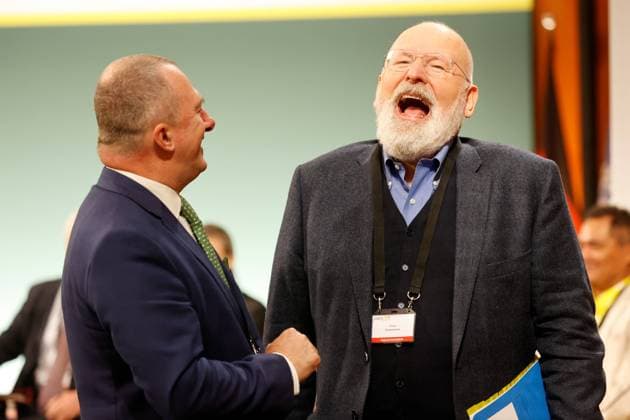 Frans Timmermans (R.), Vizepräsident der Europäischen Kommission, Deutschland, Berlin, Petersberger Klimadialog im Auswärtigen Amt, 2023 *** Frans Timmermans R , Vice-President of the European Commission, Germany, Berlin, Petersberg Climate Dialogue at the Federal Foreign Office, 2023