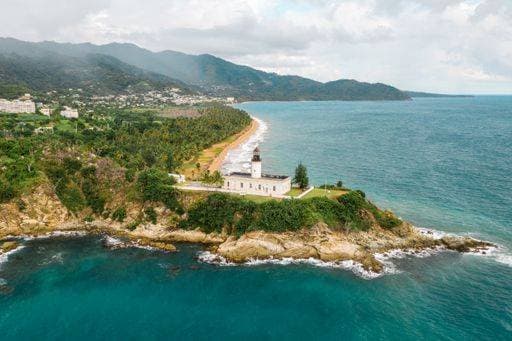 RECORD DATE NOT STATED An aerial view of the Lighthouse in Maunabo, Puerto Rico *** An&Verkauf aerial Ansicht des der Leuchtturm ÊIn Maunabo, Puerto Rico 3549989
