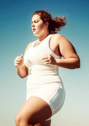 Creative Highlights Symbolbilder Young active plus size woman in sporty clothing running. AI Generative Wroc?aw, Lower Silesian Voivodeship, Poland R_PJWUOI230502B3-1178219-01 ,property released
