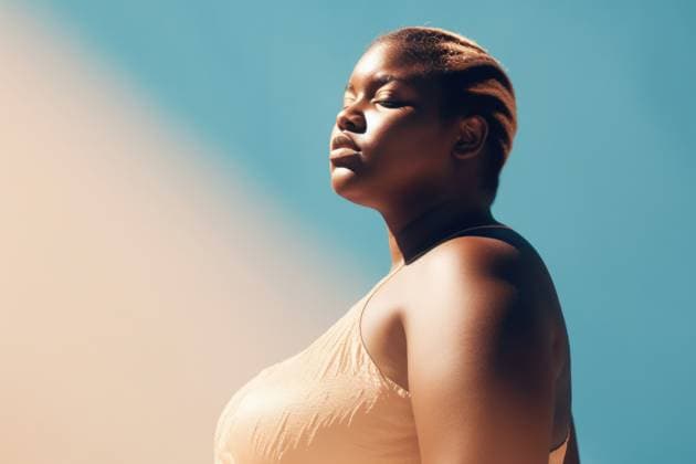 Creative Highlights Symbolbilder Young active plus size woman in sporty clothing. AI Generative Wroc?aw, Lower Silesian Voivodeship, Poland R_PJWUOI230502B3-1178230-01 ,property released