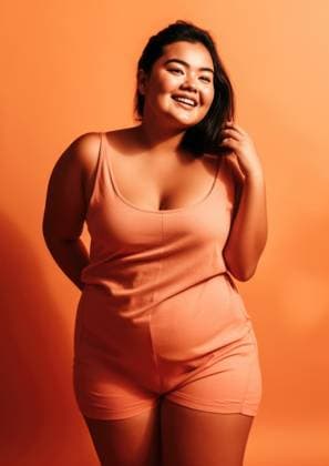 Creative Highlights Symbolbilder Young active plus size woman in sporty clothing. AI Generative Wroc?aw, Lower Silesian Voivodeship, Poland R_PJWUOI230502B3-1178232-01 ,property released