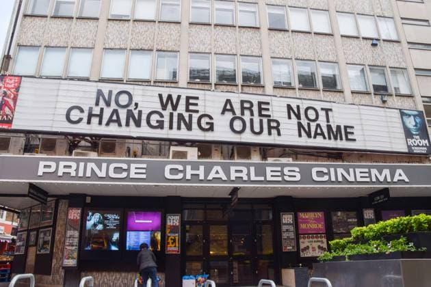 Bilder des Jahres 2023, Entertainment 05 Mai Entertainment Themen der Woche KW18 Entertainment Bilder des Tages May 4, 2023, London, England, United Kingdom: The marquee at Prince Charles cinema in West End states No, we are not changing our name ahead of the coronation of King Charles III. London United Kingdom - ZUMAv130 20230504_zip_v130_002 Copyright: xVukxValcicx