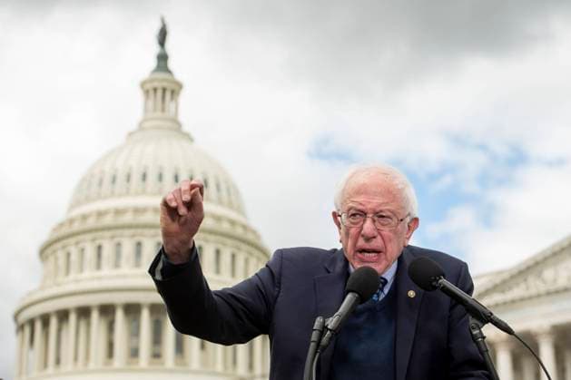 May 4, 2023, Washington, District of Columbia, USA: United States Senator Bernie Sanders (Independent of Vermont) offers remarks during a press conference on the minimum wage at the US Capitol in Washington, DC, Thursday, May 4, 2023 Washington USA - ZUMAs152 20230504_zaa_s152_025 Copyright: xRodxLamkeyx