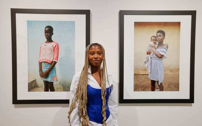 Fuer die beste Nachwuchsarbeit des Felix Schoeller Photo Awards wurde die ghanaisch-deutsche Fotografin Lisa Marie Asubonteng (25) am 04.05.2023 in Osnabrueck ausgezeichnet. Sie hat Frauen und Maedchen in Ghana portraetiert, die sexuelle Gewalt erfahren haben. Die mit jeweils 5.000 Euro dotierten Preise des 6. Felix Schoeller Photo Awards wurde in den vier Kategorien Fotojournalismus, Nachhaltigkeit, Portraet und Beste Nachwuchsarbeit vergeben. (Siehe epd-Meldung vom 04.05.2023) EDITORIAL USE ONLY