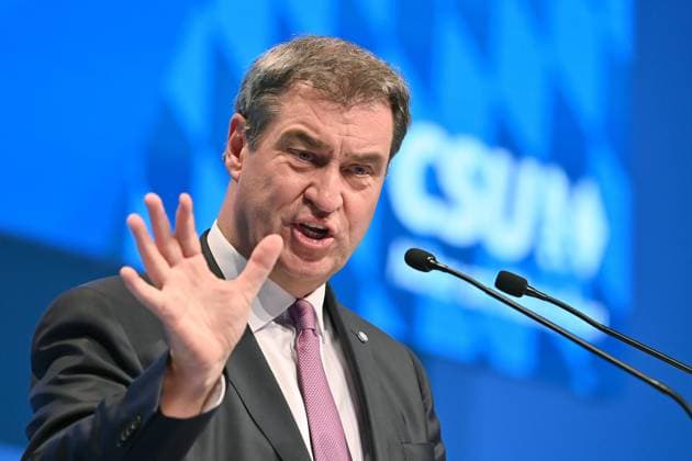Markus SOEDER (Ministerpraesident Bayern und CSU Vorsitzender) waehrend seiner Rede, Gestik, Einzelbild,angeschnittenes Einzelmotiv,Portraet,Portrait,Porträt. CSU Parteitag 2023 am 06.05.2023 Messe Nuernberg, *** Markus SOEDER Ministerpraesident Bavaria and CSU chairman during his speech, gestures, single image, cropped single image, portrait, portrait CSU Party Congress 2023 on 06 05 2023 Nuremberg Fair,