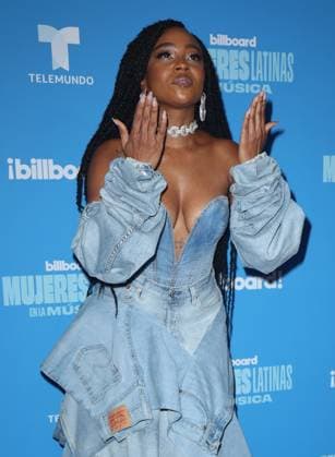 Goyo arrives on the red carpet at the Inaugural Latin Women in Music award show at the Watsco Center, University of Miami in Miami Florida on Saturday, May 6, 2023. The Billboard Telemundo red carpet and show will air Sunday, May 7, 2023 at 9 PM 8 CT on Telemundo and Universo.  MIA20230506193 GARYxIxROTHSTEIN