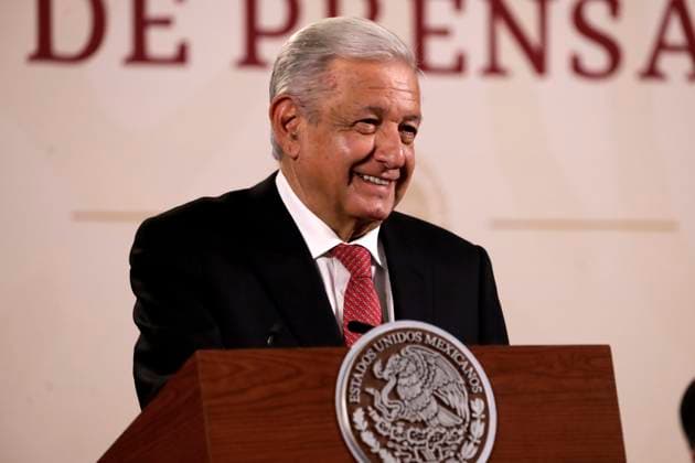 May 8, 2023, Mexico City, Mexico: Mexican President Andres Manuel Lopez Obrador at the press conference at the National Palace in Mexico City, Mexico. on May 8, 2023 in Mexico City, Mexico Mexico City Mexico - ZUMAe321 20230508_zia_e321_028 Copyright: xLuisxBarronx