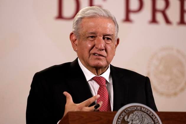 May 8, 2023, Mexico City, Mexico: Mexican President Andres Manuel Lopez Obrador at the press conference at the National Palace in Mexico City, Mexico. on May 8, 2023 in Mexico City, Mexico Mexico City Mexico - ZUMAe321 20230508_zia_e321_032 Copyright: xLuisxBarronx