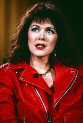 Schauspielerin Anja Kruse in roter Lederjacke, Deutschland um 1991. Copyright: HartwigxValdmanis Nur redaktionelle Nutzung. Editorial usage only. VAL_720001072