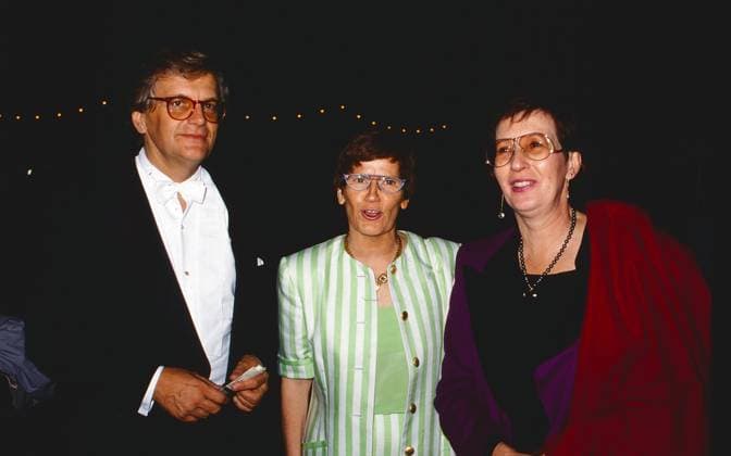 Dirigent und Pianist Justus Frantz mit der CDU-Politikerin Rita Süssmuth und Heide Simonis, Ministerpräsidentin von Schleswig-Holstein, Deutschland, circa 1995. Copyright: HartwigxValdmanis Nur redaktionelle Nutzung. Editorial usage only. VAL_720100222