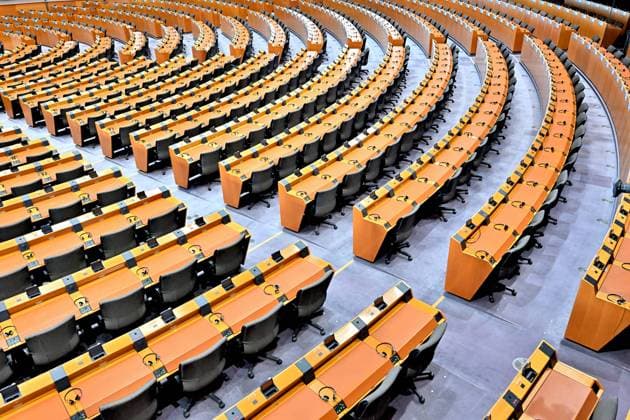 Europa. Der Plenarsaal im Europaparlament in Brüssel. Brüssel Brüssel Belgien *** Europe The Plenary Chamber at the European Parliament in Brussels Brussels Belgium Copyright: xRolfxPossx