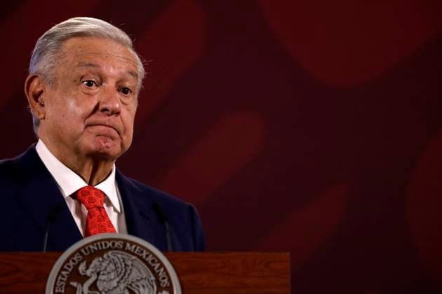 May 8, 2023, Mexico City, Mexico: Mexican President Andres Manuel Lopez Obrador at the press conference before reporters at the National Palace in Mexico City. on May 8, 2023 in Mexico City, Mexico Mexico City Mexico - ZUMAe321 20230509_zia_e321_019 Copyright: xLuisxBarronx