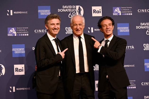 Foto IPP Gioia Botteghi Roma 10 05 2023 premi David di Donatello 2023 - red carpet nella foto Tony Servillo con salvatore Ficarra e valentino Picone Italy Photo Press - World Copyright