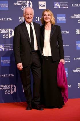 Foto IPP Gioia Botteghi Roma 10 05 2023 premi David di Donatello 2023 - red carpet nella foto Tony Servillo e la moglie Manuela Lamanna Italy Photo Press - World Copyright