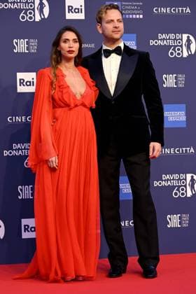 Foto IPP Gioia Botteghi Roma 10 05 2023 premi David di Donatello 2023 - red carpet nella foto Alessandro Borghi con Irene Forti Italy Photo Press - World Copyright