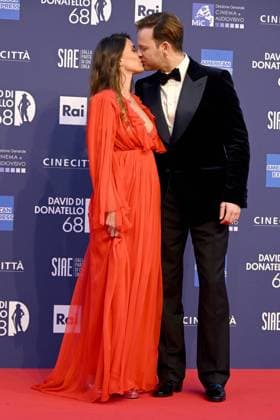Foto IPP Gioia Botteghi Roma 10 05 2023 premi David di Donatello 2023 - red carpet nella foto Alessandro Borghi con Irene Forti Italy Photo Press - World Copyright