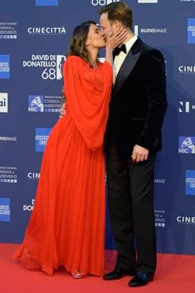 May 10, 2023, Rome, Italy: Irene Forti (L) and Alessandro Borghi (R) attend the red carpet of Premi Davide di Donatello 2023 at CinecittÃ Lumina Studios. Rome Italy - ZUMAs197 20230510_zaa_s197_341 Copyright: xMarioxCartellix