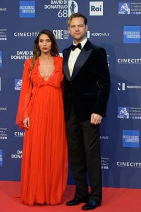 May 10, 2023, Rome, Italy: Irene Forti (L) and Alessandro Borghi (R) attend the red carpet of Premi Davide di Donatello 2023 at CinecittÃ Lumina Studios. Rome Italy - ZUMAs197 20230510_zaa_s197_361 Copyright: xMarioxCartellix