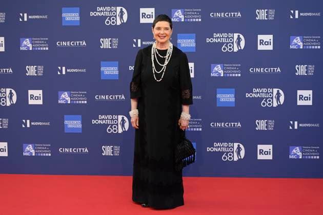 May 10, 2023, Rome, Italy: Isabella Rossellini attends the red carpet of Premi Davide di Donatello 2023 at CinecittÃ Lumina Studios. Rome Italy - ZUMAs197 20230510_zaa_s197_445 Copyright: xMarioxCartellix