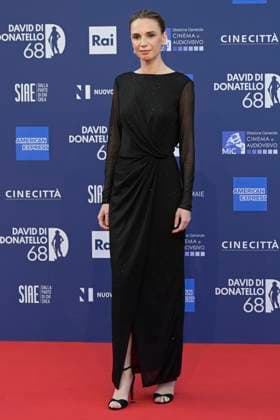 May 10, 2023, Rome, Italy: Emanuela Fanelli attends the red carpet of Premi Davide di Donatello 2023 at CinecittÃ Lumina Studios. Rome Italy - ZUMAs197 20230510_zaa_s197_482 Copyright: xMarioxCartellix