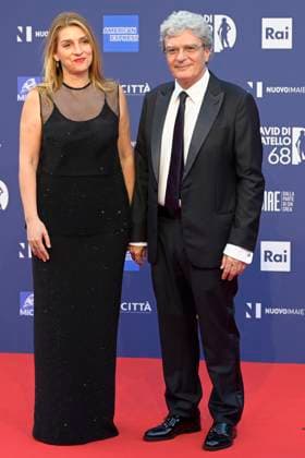May 10, 2023, Rome, Italy: Ippolita Di Majo (L) and Mario Martone (R) attend the red carpet of Premi Davide di Donatello 2023 at CinecittÃ Lumina Studios. Rome Italy - ZUMAs197 20230510_zaa_s197_520 Copyright: xMarioxCartellix