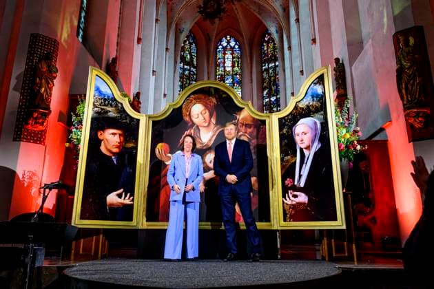 Entertainment Themen der Woche KW19 Entertainment Bilder des Tages König Willem-Alexander der Niederlande eröffnet Ausstellung Ode an Antwerpen in Utrecht 11-05-2023 Utrecht King Willem-Alexander with Marieke van Schijndel at the opening of the exhibition Ode to Antwerp, The Secret of the Dutch Masters in Museum Catharijneconvent in Utrecht. Â  Copyright: xPPEx