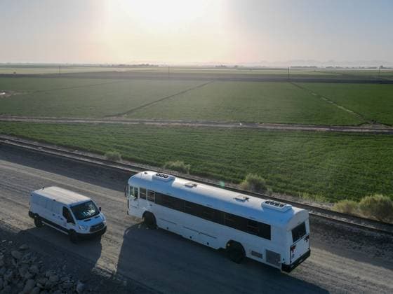 YUMA, AZ - MAY 11: Migrants seen set to cross the border at Cocopah Indian Reservation before Title 42 is set to end at 11:59pm allowing all migrants to apply for asylum after the three-year COVID-era health ban. Yuma, Arizona on May 11, 2023. Copyright: xDeeCeexCarterx