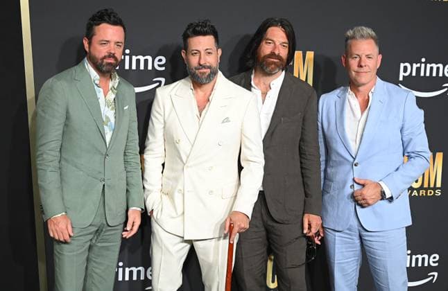 Old Dominion arrives on the red carpet for the 2023 Academy of Country Music Awards at The Star in Frisco, TX on Thursday, May 11, 2023.  FRS2023051140 IANxHALPERIN