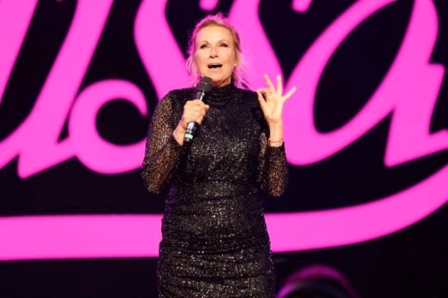 Andrea Kiewel beim Konzert Schlagersterne Mallorca 2023 im Coliseo Balear. Palma, 1a.05.2023