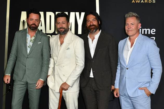May 11, 2023, Frisco, TX, USA: Old Dominion - Brad Tursi, Matthew Ramsey, Geoff Sprung and Trevor Rosen attend the 58th Academy Of Country Music Awards at The Ford Center at The Star on May 11, 2023 in Frisco, Texas. Frisco USA - ZUMAs181 20230511_zea_s181_230 Copyright: xCaseyxFlaniganx