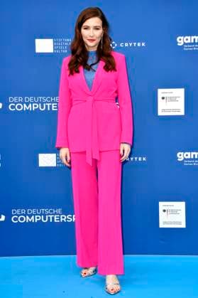 Katrin Bauerfeind bei der Verleihung des Deutschen Computerspielpreises 2023 im Spindler & Klatt. Berlin, 11.05.2023