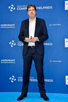 Michael Kellner bei der Verleihung des Deutschen Computerspielpreises 2023 im Spindler & Klatt. Berlin, 11.05.2023