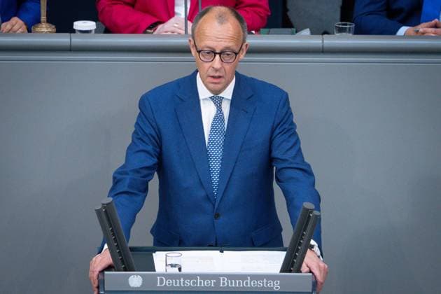 News Themen der Woche KW19 104. Bundestagssitzung und Debatte Aktuell,12.05.2023 Berlin, Friedrich Merz von der Partei CDU CSU im Portrait bei seiner Rede zur Debatte 75. Jahrestag Gruendung des Staates Israel bei der 104. Sitzung des Deutschen Bundestag in Berlin Berlin Berlin Deutschland *** 104 Bundestag Session and Debate Current,12 05 2023 Berlin, Friedrich Merz of the CDU CSU party in portrait during his speech on the debate 75 anniversary foundation of the state of Israel at the 104 session of the German Bundestag in Berlin Berlin Germany