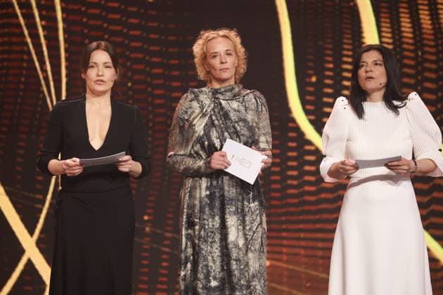 Deutscher Filmpreis 2023 Jasmin Tabatabai, Nicolette Krebitz, Katja Riemann Laudatorinnen BESTE FILMMUSIK bei der Verleihung der Lola - Deutscher Filmpreis 2023 im Theater am Potsdamer Platz in Berlin 12.05.2023 Copyright: xEventpressx