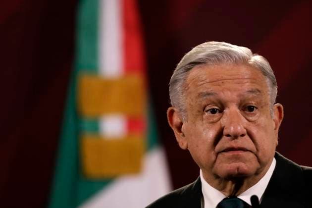 May 12, 2023, Mexico City, Mexico: Mexican President Andres Manuel Lopez Obrador at a press conference before reporters at the National Palace in Mexico City, Mexico. on May 12, 2023 in Mexico City, Mexico Mexico City Mexico - ZUMAe321 20230512_zia_e321_066 Copyright: xLuisxBarronx