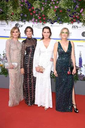 Andrea Lüdke, Gerit Kling, Anja Kling und Ursula Karven bei der 73. Verleihung des Deutschen Filmpreises 2023 im Theater am Potsdamer Platz. Berlin, 12.05.2023