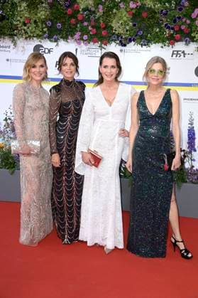 Andrea Lüdke, Gerit Kling, Anja Kling und Ursula Karven bei der 73. Verleihung des Deutschen Filmpreises 2023 im Theater am Potsdamer Platz. Berlin, 12.05.2023