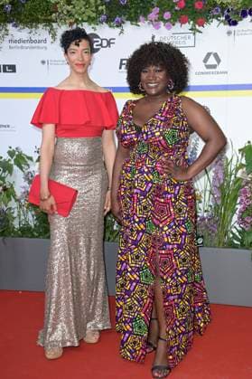 Celina Bostic und Thelma Buabeng bei der 73. Verleihung des Deutschen Filmpreises 2023 im Theater am Potsdamer Platz. Berlin, 12.05.2023