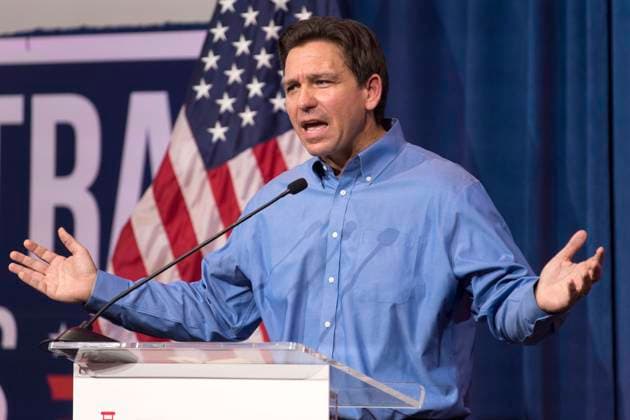 May 13, 2023 - Sioux Center, Iowa, USA - Florida Governor RON DESANTIS addresses Congressman Randy Feenstra s 3rd Annual Feenstra Family Picnic held at the Dean Family Classic Car Museum. Sioux Center USA - ZUMAce6_ 20230513_zaf_ce6_007 Copyright: xBrianxCahnx