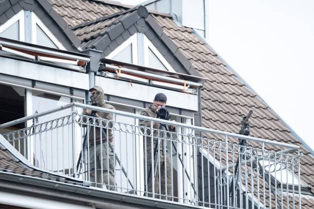 Karlspreisverleihung in Aachen am 14. Mai 2023. Scharfschuetzen im Einsatz. GERMANY - AACHEN - KARLSPREIS
