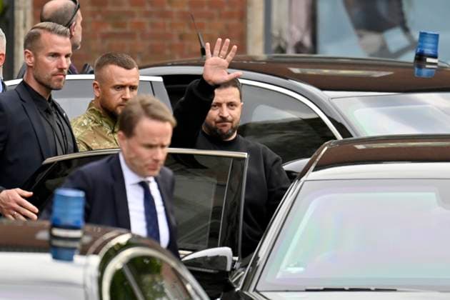 Wolodymyr Selenskyj bei der Verleihung des Karlspreises 2023 an Wolodymyr Selenskyj und das ukrainische Volk im Aachener Rathaus. Aachen, 14.05.2023