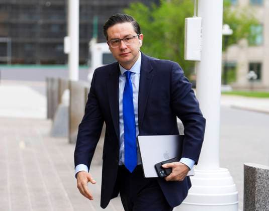 May 15, 2023, Ottawa, ON, CAN: Conservative Leader Pierre Poilievre arrives to Parliament Hill in Ottawa on Monday, May 15, 2023. Ottawa CAN  - ZUMAc35_ 20230515_zaf_c35_003 Copyright: xSeanxKilpatrickx