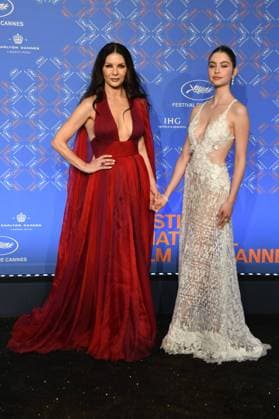 76th Cannes Film Festival 2023, Opening Ceremony Gala Dinner Arrivals. Pictured Catherine Zeta-Jones, Carys Zeta Douglas  Copyright: xSimonexComix xipa-agency.netx xPoolxPhotoxEventsx01x IPA_IPA37982427