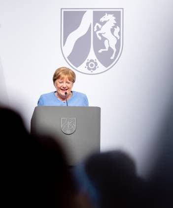 Verleihung Staatspreis an Angela Merkel Bundeskanzlerin a.D. Angela Merkel wird am Dienstag den 16.05.2023 mit dem Staatspreis NRW geehrt. Überreicht durch Christine Lagarde und Ministerpräsident Hendrik Wüst. Köln Nordrhein-Westfalen Germany